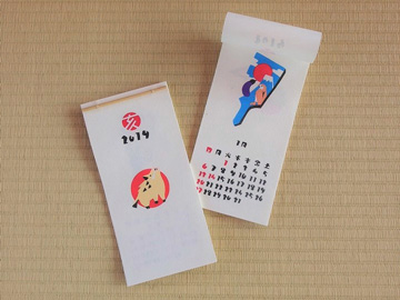 手摺カレンダー2019亥 いろいろぽち袋と干支こもの ARTCUBE SHOP 京都高島屋店